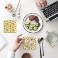 thumbnail image 1 of POGLIP Sunflowers Set of 6 Coaster for Drinks, Absorbent Ceramic Stone Coasters Cup Mat with Cork Base for Home Kitchen Room Coffee Table Bar Decor, 1 of 4