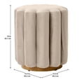 thumbnail image 4 of Better Homes & Gardens Lillian Velvet Tufted Ottoman, Beige, 4 of 7