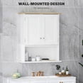 thumbnail image 2 of Spaco Wall Mounted Bathroom Cabinet with 2 Doors and Adjustable Shelf, Modern Bathroom Wall Cabinet for Indoor as Living Room, Entryway, White, 2 of 8