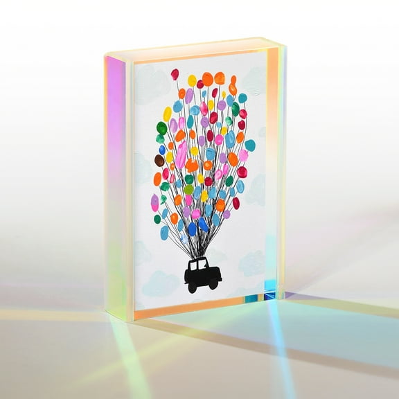 Hirchor Instax Mini Photo Frames 2x3, Acrylic Picture Frame for Fujifilm & Polaroid Film, Free Standing Polaroid Frame for Tabletop (1 Pack, Iridescent)