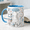 Black, variant on Sewing Ceramic Coffee Mug, Personalized Sew Happy Mug for Quilters, Sewists & Crafters