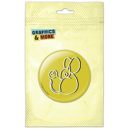 

Cute Mouse Love Outlined on Yellow Refrigerator Button Magnet