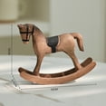 thumbnail image 3 of DVKOVI Wooden Rocking Horse Decor Vintage Sculpture Mini Decorative Figurine for Home Cabinet Table Desktop Shelf E One Size, 3 of 9