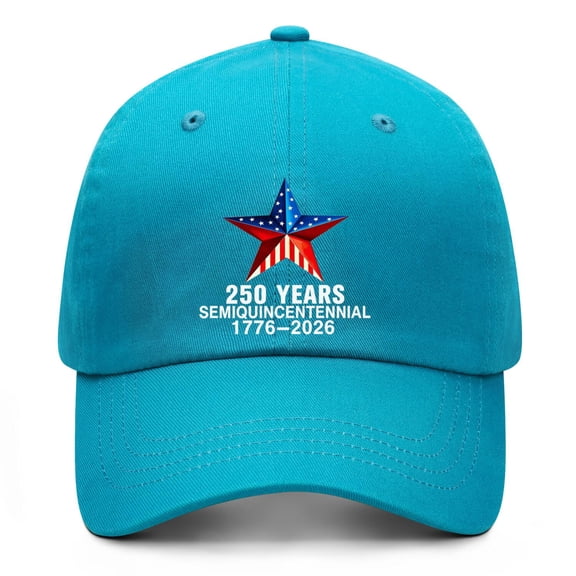 USA 250th Anniversary Greenish-blue Baseball Hat Featuring Lightweight Printed Artwork for Men Women with Adjustable Everyday Comfort