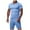 Light Blue, variant on Mens Athletic 2 Piece Outfits Set Short Sleeve V-Neck T Shirt and Shorts Outfits Summer Casual Slim Fit Running Gym Workout Track Suits for Men