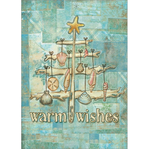LPG Greetings Driftwood Christmas Tree: Bridget McKenna Coastal Christmas Card (1 card/1 envelope)