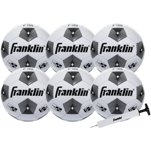 Franklin Sports Comp 100 6-Pack of Soccerballs and Pump