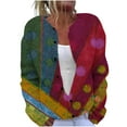thumbnail image 1 of Veste Manteau Décontractée à Boutons Rouge pour Femmes pour Dames Graphique Vintage Cardigan en Tricot Crochet Renaissance Paysanne Steampunk Hiver Automne 2025 Vêtements Concert Country Y2K 5TG, 1 of 5
