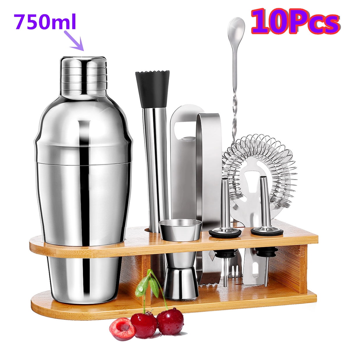 10PCS Cocktail Shaking Set, Professional Mixer Making Kit Bartender