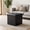 Black_Faux Leather, variant on SOLACE FURNITURE Faux Leather Foldable Storage Ottoman, Foot Rest for Living Room, Entryway, Brown
