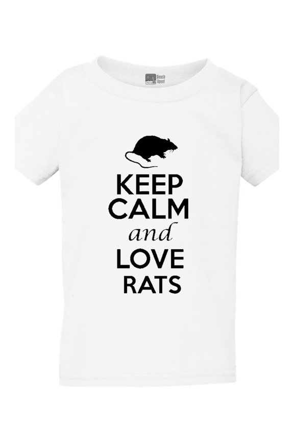 Keep Calm And Love Rats Rodents Animals Toddler Kids T-Shirt Tee