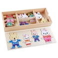 thumbnail image 2 of Rompecabezas de madera Animal Family Dress puzzle juguetes para niños con caja de almacenamiento de madera Conejo CUTICAT Puzzle de Vestir, 2 of 8