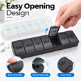thumbnail image 6 of Large Pill Organizer, Bug Hull 2 Pcs Weekly Pill Organizer, 7 Day Pill Case, Travel Medicine Organizer, 6 of 8