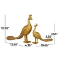thumbnail image 4 of 11", 8"H Gold Polyresin Peacock Sculpture, by DecMode (2 Count), 4 of 11