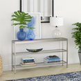 thumbnail image 2 of Henn&Hart 55" Satin Nickel Metal/Glass Console Table, 2 of 8