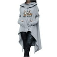 thumbnail image 2 of AOOCHASLIY Thanksgiving Day Women Tops Women Casual Long Sleeve Loose Printed Medium and Long Tops Women Blouse Hooded Sweatshirts, 2 of 5