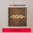 thumbnail image 2 of Panel de Interruptores de Palanca de Pared de Nogal Retro, 1-4 Unidades, 2 Vías, Madera Maciza, de Corriente Universal, 2 of 7