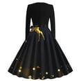thumbnail image 3 of GERsome Christmas Cocktail Dress Women's Elegant Long Sleeve Cocktail Party Dresses for Wedding Guest Fit and Flare Modest Church Midi Evening Dress S-XXL, 3 of 3