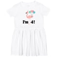 thumbnail image 3 of Inktastic 4th Birthday Flamingo 4 Year Old Girl Girls Toddler Dress, 3 of 5