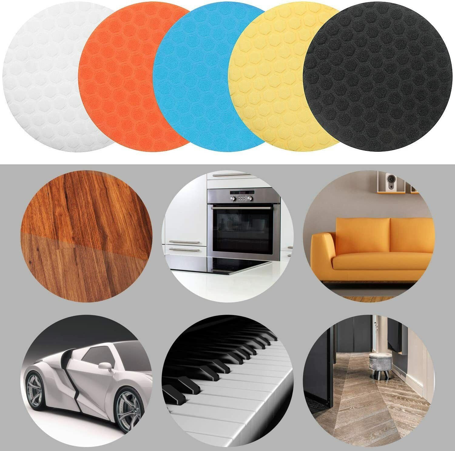 SATC 5Pcs Polishing Pad 6 inch Car Polisher Foam Buffer Waxing Finishing Buffing Wheel