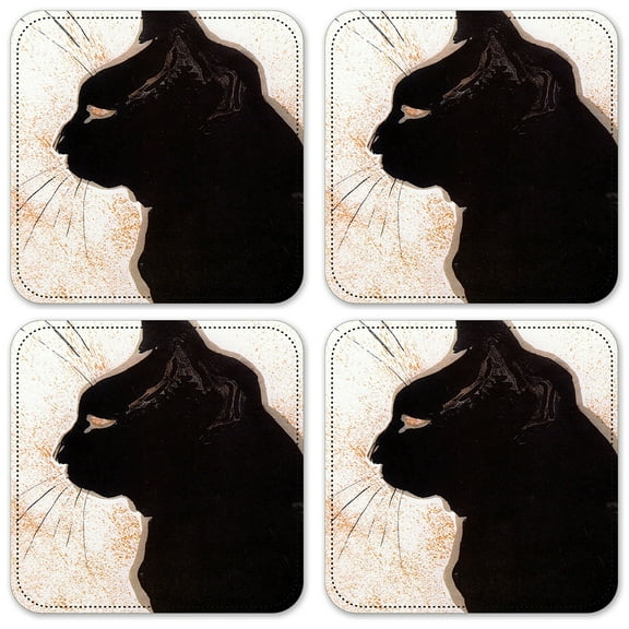Vinyl Drink Coasters - Set of 4 - Les Chats