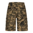 thumbnail image 3 of Wyobmus Men's Relaxed-Fit Cargo Shorts Plus Size Multi Zipper Pockets Camo Hiking Shorts Casual Elastic Waist Lightweight Water Resistant Fishing Shorts S-5Xl B-Khaki Camouflage, 3 of 5