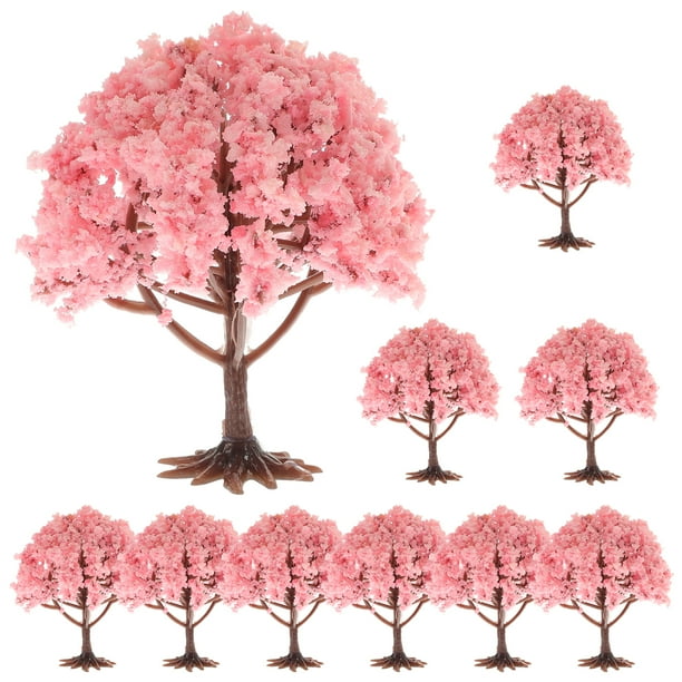 10 piezas de árbol artificial en miniatura de 8 cm, planta falsa para centro de mesa.