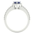 thumbnail image 4 of Solitaire with Accents Engagement Ring for Women - 0.755ct Simulated Blue Sapphire in 14K White Gold Promise Ring, 4 of 6