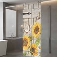 thumbnail image 4 of Farm Flowers Window Privacy Film, Retro Sunflowers Barn Doors Butterfly Wood Board Static Cling UV Sun Blocking Tint Film Heat Control Windows Films for Bedroom Bathroom, Window Stickers 23.6"x59", 4 of 8