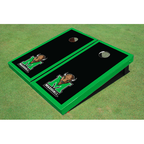 Marshall University Green Matching Border Cornhole Boards