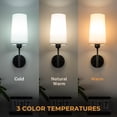 thumbnail image 4 of Battery Operated Wall Sconces Set of Two, Wireless, Rechargeable No Wiring Wall Lamp/Light for Bedroom, Black, 4 of 9