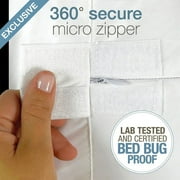 SafeRest Premium Box Spring Encasement - 100% Waterproof, Bed Bug Proof, Hypoallergenic, 360 Secure Micro Zipper, Queen