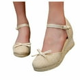 thumbnail image 1 of Sandales à Plateforme Bout Fermé pour Femmes Été Bride Cheville Espadrilles Compensées, 1 of 8