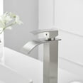 thumbnail image 2 of BWE Vessel Sink Faucet Modern Waterfall Brushed Nickel Single Hole Bathroom Faucet Single Handle with Pop up Drain Without Overflow Assembly Vanity Basin Bath Sink Faucets Mixer Tap Lead-Free, 2 of 8