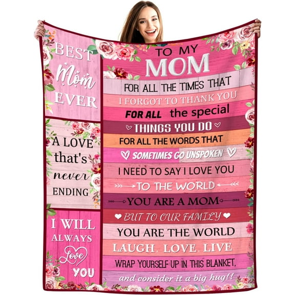 Gifts for Mom Blanket, Mom Blanket from Daughter Son,Birthday Gifts for Mom,Best Mom Gifts for Mothers Day/Christmas/Valentine''s Day 50" x 40"