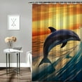 thumbnail image 2 of Creowell Dolphin Sunset Pretty Shower Curtain for Bathroom Decoration with Hooks, 100% Polyester Fiber Home Bathtubs Decor, Various Sizes 60x72, 2 of 7