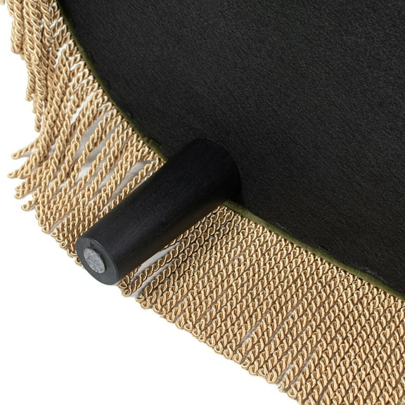 Wooden Storage Benches Melinda 48.5" Oval Tufted Bullion Fringe Storage Bench, Olive Green Performance Velvet,Indoor Storage Benches