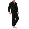thumbnail image 2 of Naloa Black Marble Men’s Pajamas Set - Long Sleeve Button Down Sleep Shirt and Pajama Bottoms Sleepwear Set-XX-Large, 2 of 7