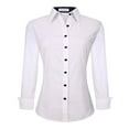 thumbnail image 1 of Alex Vando Chemises Habillées pour Femmes Coupe Régulière Manches Longues Extensible Chemise de Travail, Blanc, m, 1 of 4
