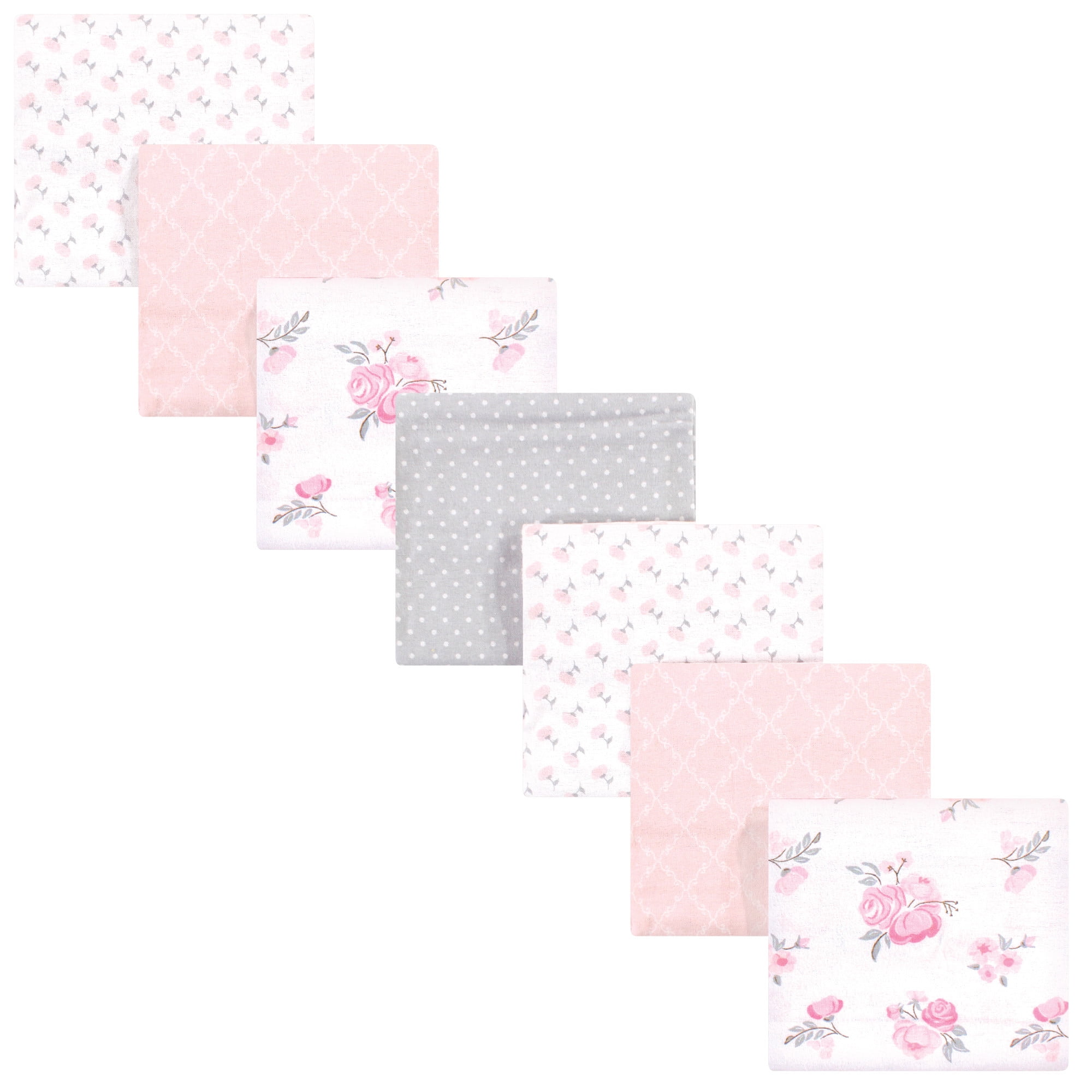 Hudson Baby Flannel Receiving Blankets 7pk, Pink Floral, One Size