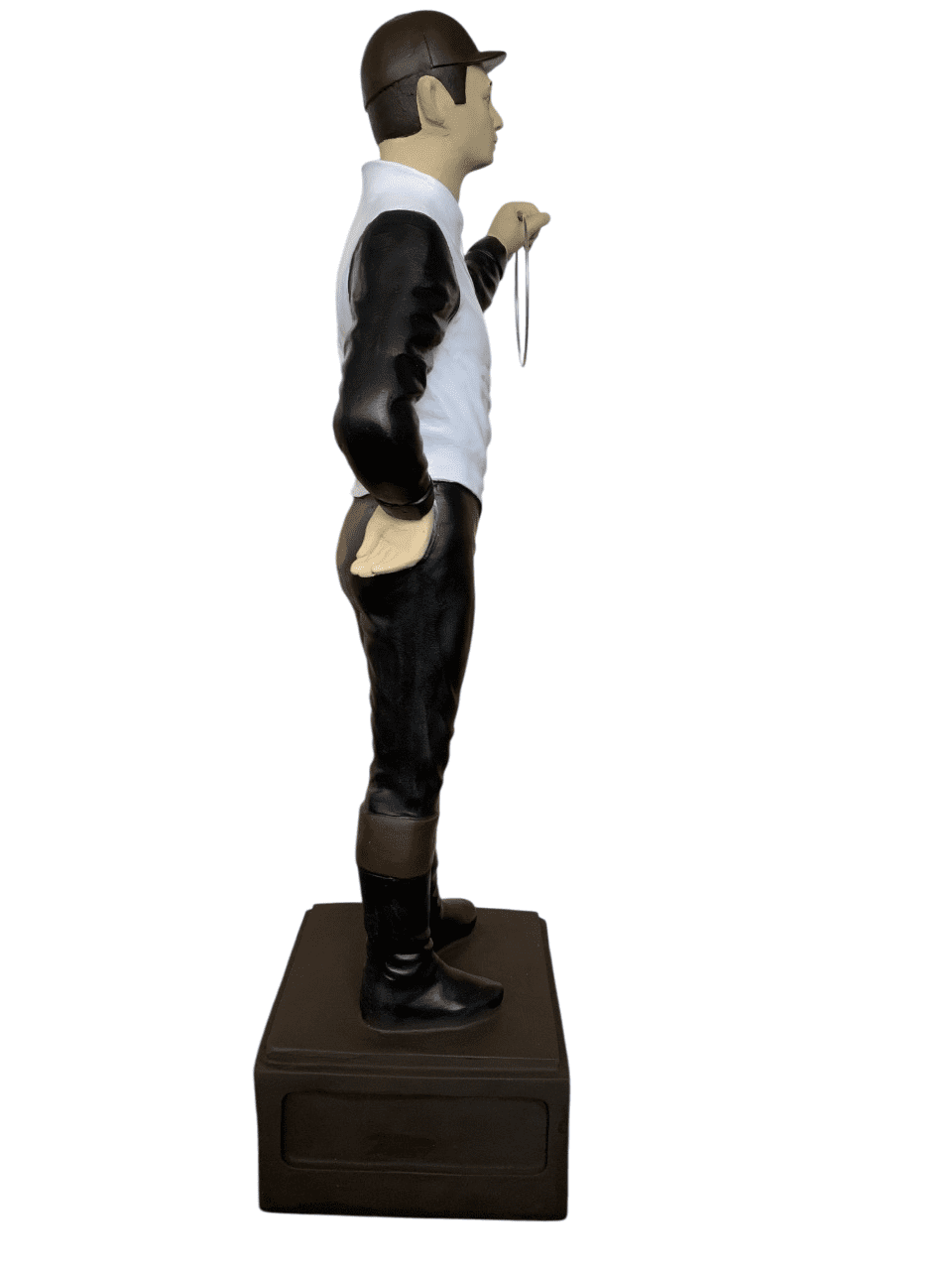 Classic Lawn Jockey Black-White Garden Statue, Matte, 36"