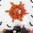 thumbnail image 1 of Decoración colgante de puertas con corona de Halloween | Guirnalda de malla de calabaza naranja | Cráneo Esqueleto Mecánico | Material de espuma | Decoración espeluznante de mesa de patio | 1 Pc, 1 of 6
