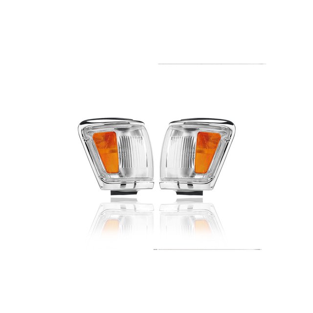 Cornering Light Assembly - Compatible/Replacement for '92-95 Toyota 4Runner - Chrome - Pair, Left Driver + Right Passenger Set - 8161035201, 8162035201
