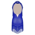 thumbnail image 4 of iefiel Robe de Danse Latine à Franges pour Femmes Cha Cha Tango Salsa Samba Rumba Robe de Danse Bleue TG, 4 of 4