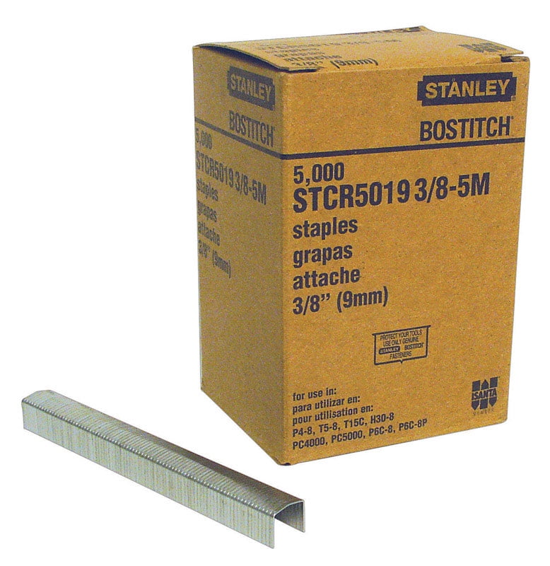 Bostitch STCR50193/8-1M PowerCrown Wide Crown Staples 1000 Count 