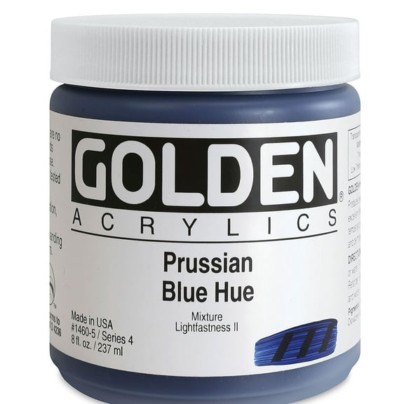 Golden Heavy Body Artist Acrylics - Prussian Blue Historic Hue, 8 oz Jar