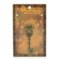 thumbnail image 3 of Gothic Punk Key Shaped Chain Gear Pendant Steampunk Necklace for Unisex - Green, 3 of 5