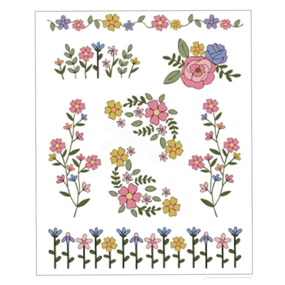 Florals Embroidery Paper Stencil for Craft Simple Designs Ideal for Adults and Kids