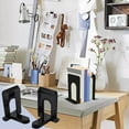 thumbnail image 5 of Clearance Under 5$ 2 Pairs of Black Bookends, Fdelink 2 Pairs Bookend Stopper Non Slip Bracket Book Book End &Craft&Stationery, 5 of 9