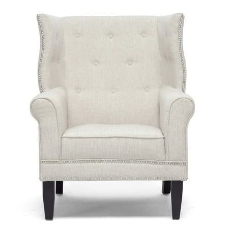 Baxton Studio Kyleigh Linen Modern Arm Chair, Beige